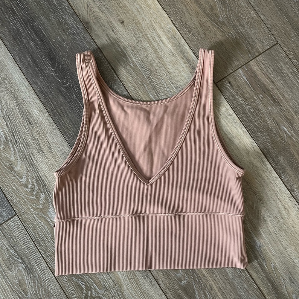 Lululemon Athletica Power Pivot Ribbed Tank Top / Pink Clay - Picture 6 of 10